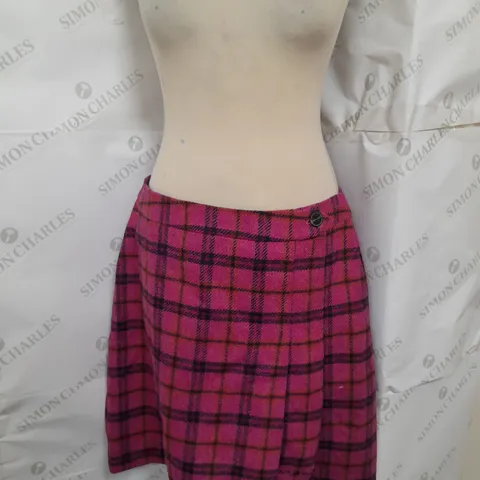 HOBBS LONDON 100% WOOL BUTTON DETAIL SKIRT IN PINKPID SIZE 12