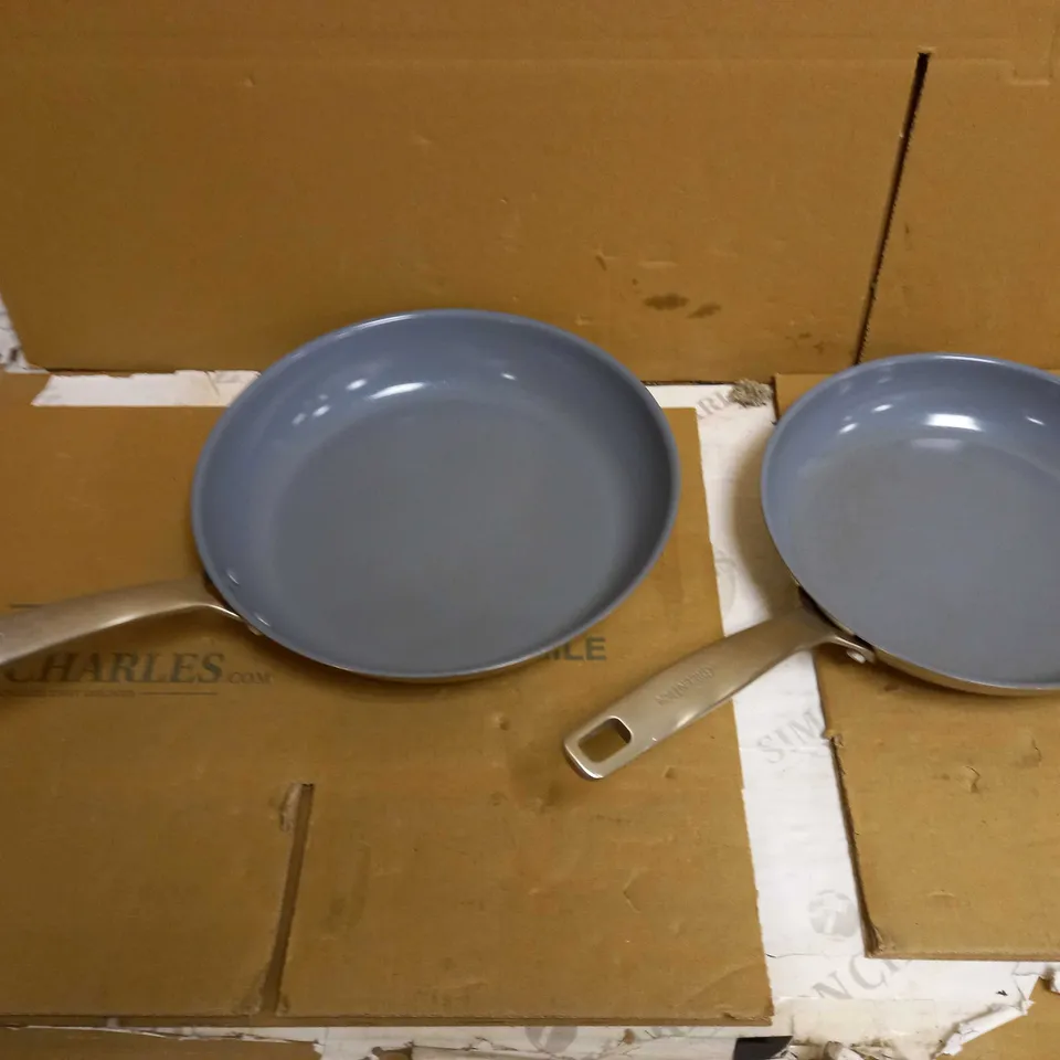 GREENPAN SET OF 2 FRYING PANS IN GREY 