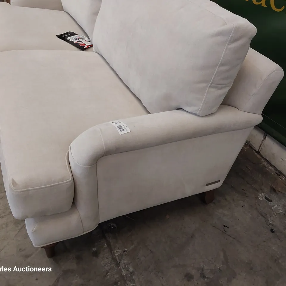 QUALITY BRITISH DESIGNER LOUNGE Co. FOUR SEATER SOFA NATURAL PLUSH FABRIC 