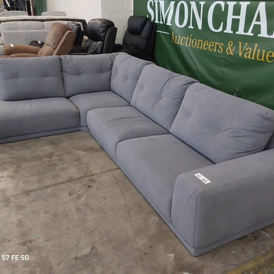 QUALITY ITALIAN DESIGNER CLAUDIO CORNER GROUP GREY FABRIC 