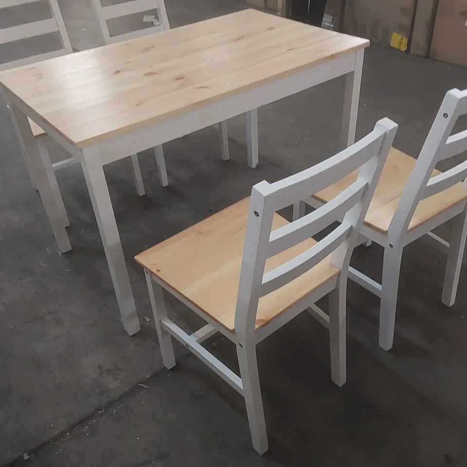 ODOM 4 - PERSON DINING SET TABLE TOP COLOUR: NATURAL