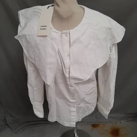 DAMSON MADDER ROMEO BLOUSE IN WHITE SIZE 8