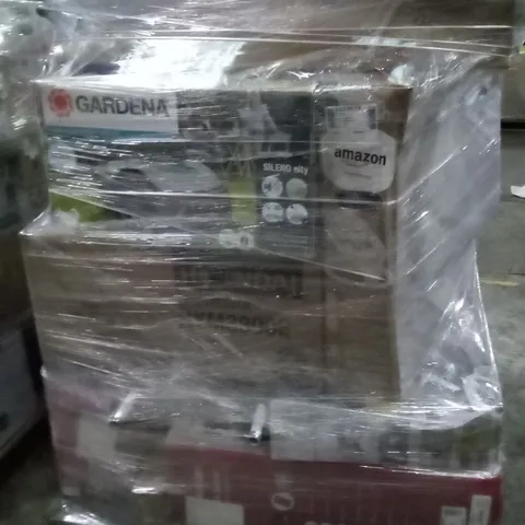PALLET OF APPROXIMATELY 15 ASSORTED ELECTRICAL ITEMS TO INCLUDE LAWNMOWERS, BABY SWINGS , PEDESTALS, ETC