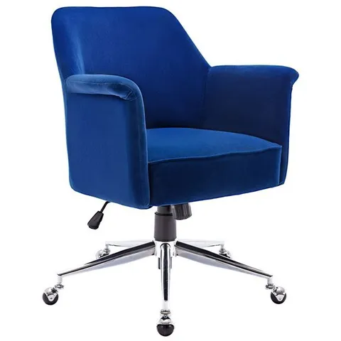 BOXED DESIGNER RENE OFFICE CHAIR BLUE VELVET