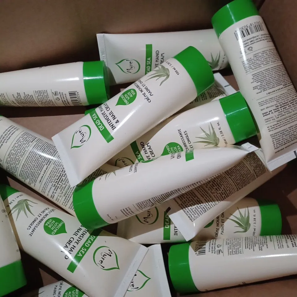 BOX OF APPROX 15 X 100ML MYREL DEAD SEA ENRICHED WITH ALOE VERA HAND & NAIL CREAM