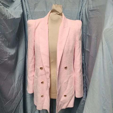 ZARA PINK BOUCLÉ BLAZER JACKET – WOMEN’S, (EUR S)