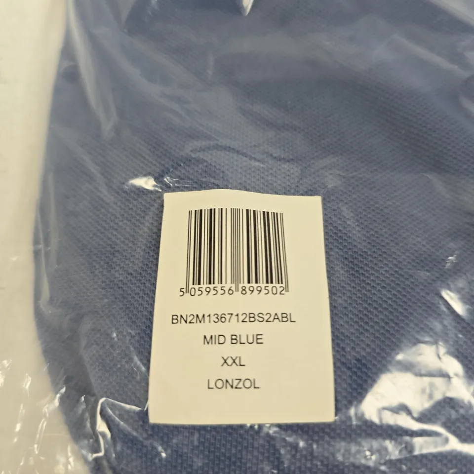 BENCH POLO SHIRT - MID BLUE, UK XXL (EU 56)