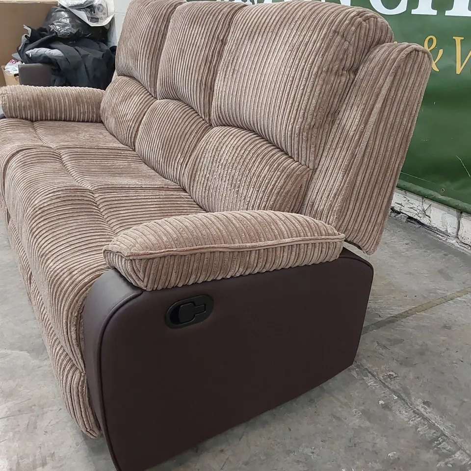 DESIGNER 3-SEATER RECLINER SOFA IN BROWN 
