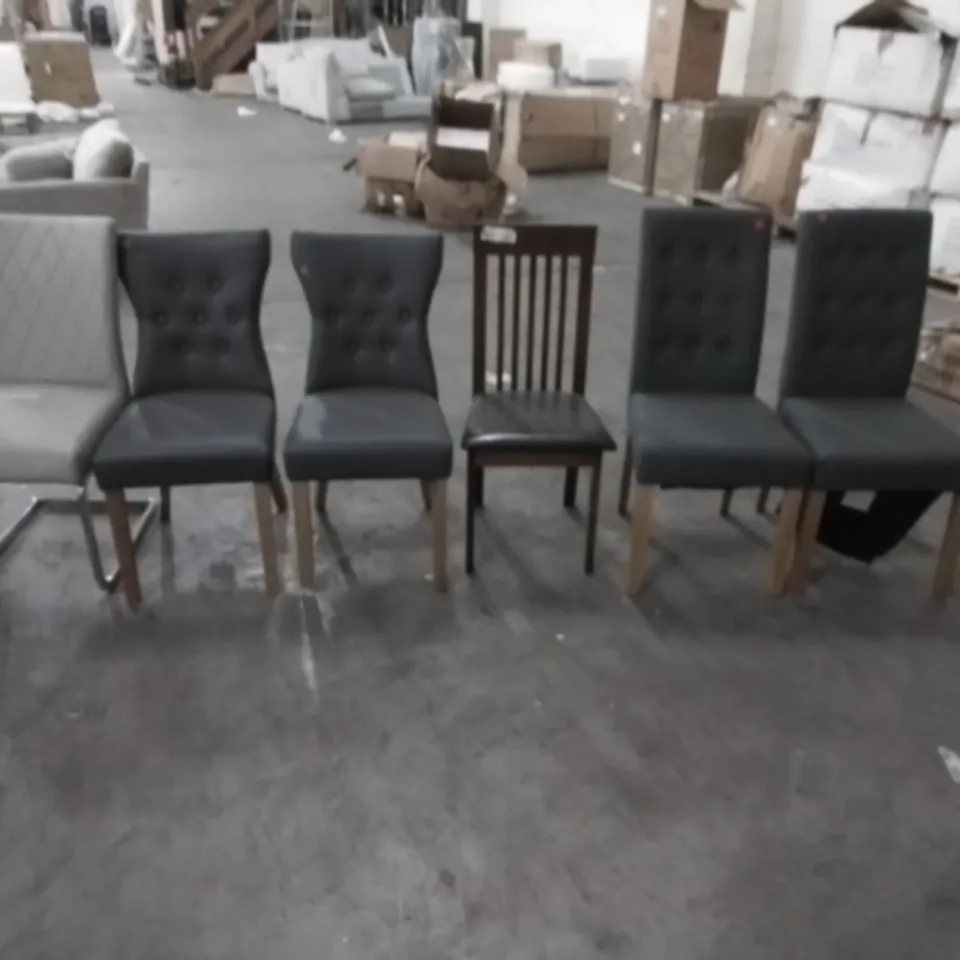 SIX ASSORTED DINING CHAIRS 