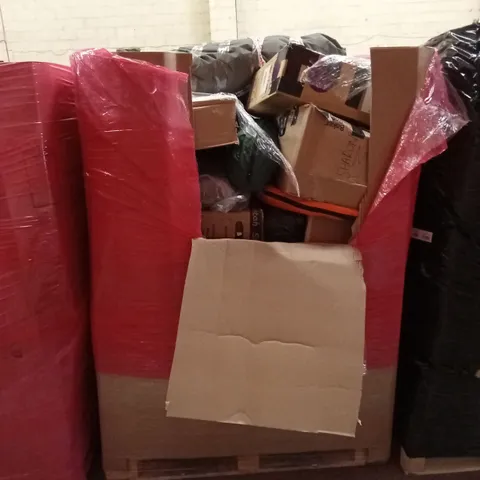 PALLET OF ASSORTED HOUSEHOLD GOODS & PRODUCTS TO INCLUDE; KIDS BICYCLE, POP-UP TENTS, BOXED FURNITURE ETC
