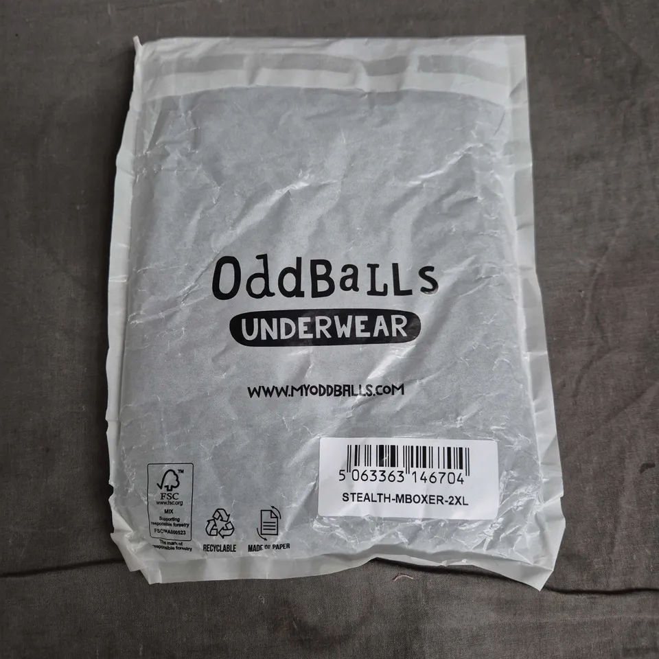 BAGGED ODDBALLS STEALTH MENS BOXERS IN BLACK - 2XL