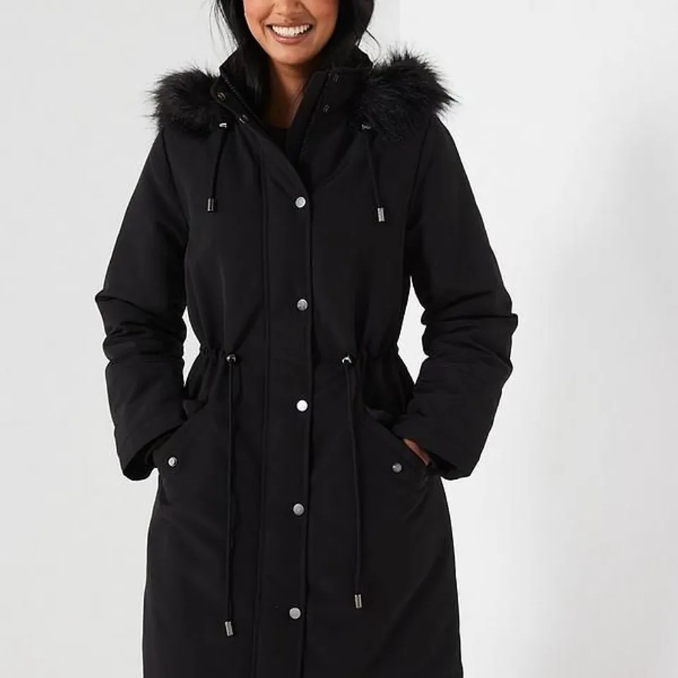 ULTIMATE PARKA HOODED COAT - BLACK - 10