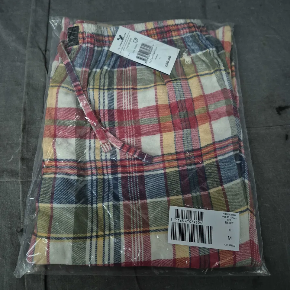 BAGGED RALPH LAUREN PLAID RED PAJAMA PANTS – SIZE M