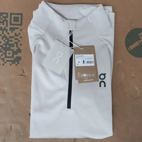 ON LONG SLEEVE CLIMATE SHIRT IN SILVER SIZE LARGE