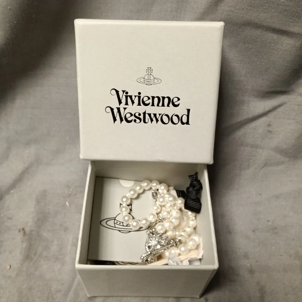 VIVIENNE WESTWOOD PEARL BRACELET WITH ORB CHARM – BOXED