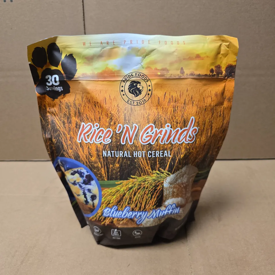 RICE 'N GRINDS NATURAL HOT CEREAL - BLUEBERRY MUFFIN - 1.4KG