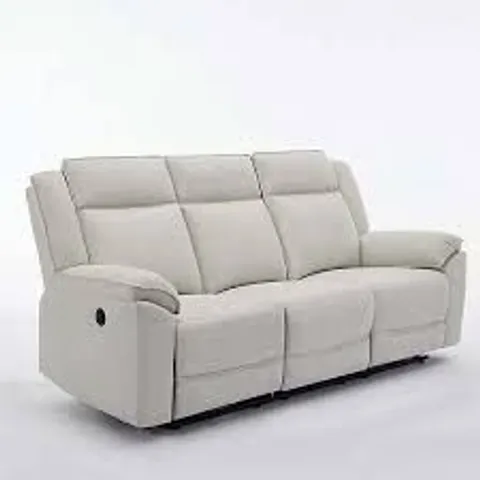BOXED SKYE 3 SEATER ELECTRIC FABRIC RECLINER SOFA - BEIGE