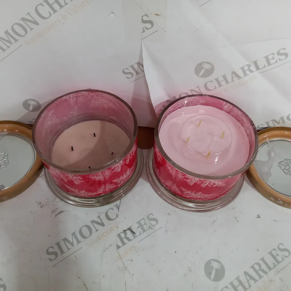 HOMEWORX BY HARRY SLATKIN & CO. SET OF 2 WRAPPED GLASS WITH GOLD LID