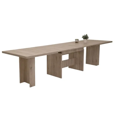 BOXED CLARISA EXTENDABLE TRESTLE DINING TABLE (3 BOXES)