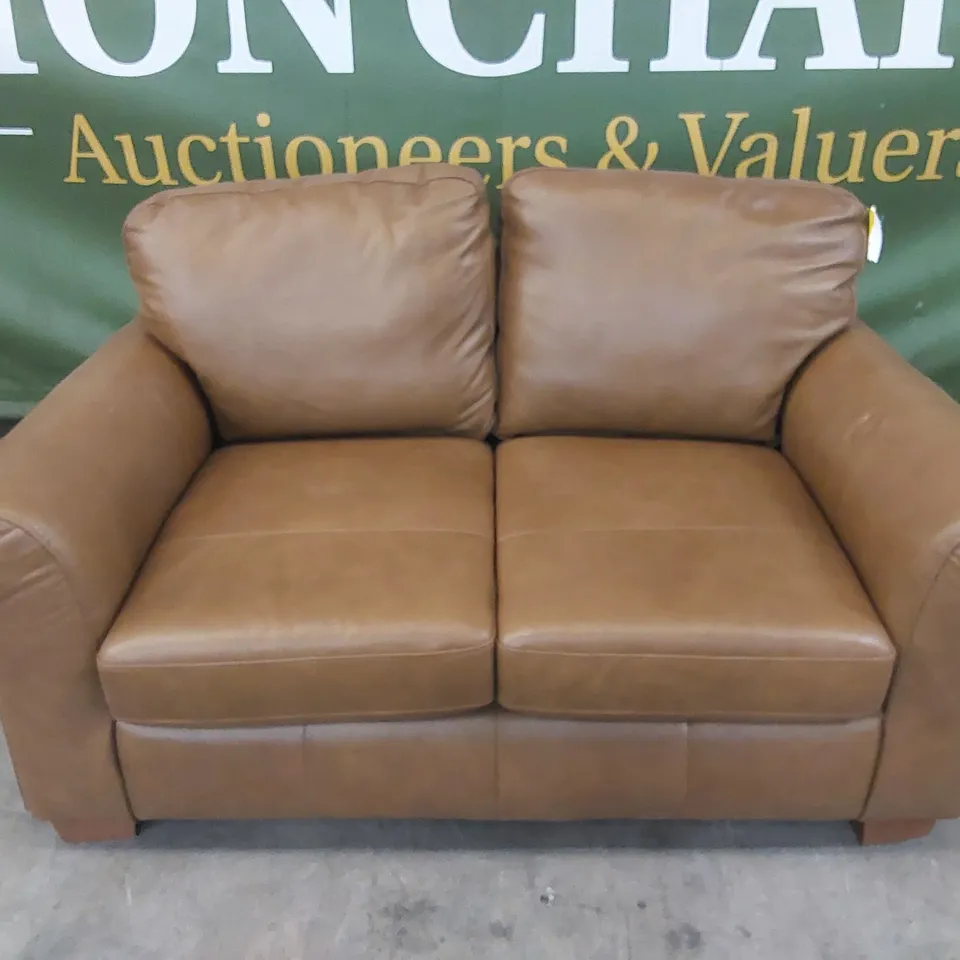 BAILEY 2 SEATER LEATHER SOFA - TAN