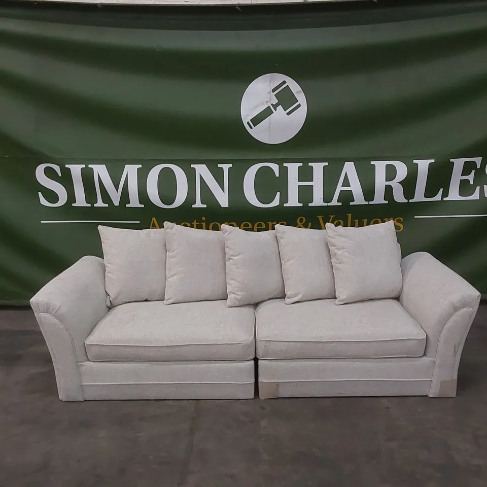 DURY CHUNKY WEAVE 4 SEATER SCATTER BACK SOFA - NATURAL 