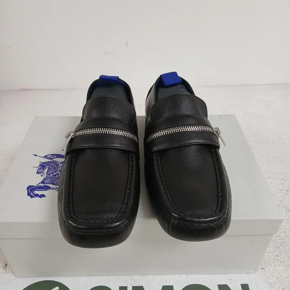BURBERRY LEATHER LOAFERS ON RUBBER SOLE – BLACK, UK 8 (EU 42)