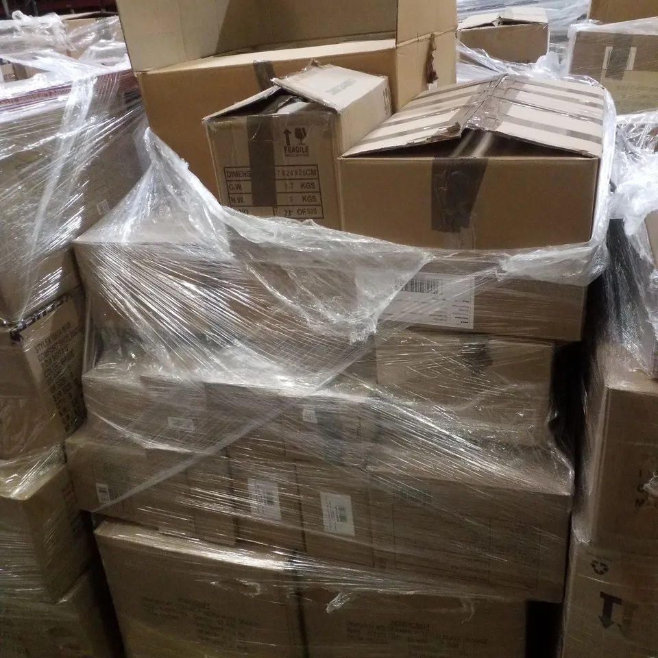 PALLET CONTAINING ASSORTED HALLOWEEN PRODUCTS & DECORATIONS INCLUDING FELT PUMPKINS & MACHE HAUNTED HOUSE