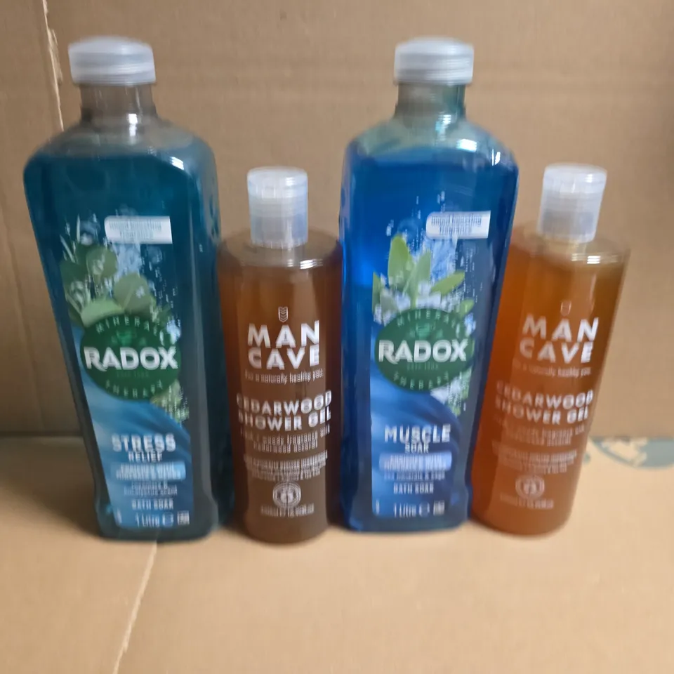 APPROXIMATELY 5 ASSORTED COSMETIC ITEMS TO INCLUDE RADOX , MAN CAVE 