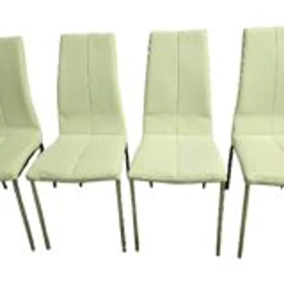 THIRTEEN FAUX LEATHER CREAM DINING CHAIRS RRP £1300