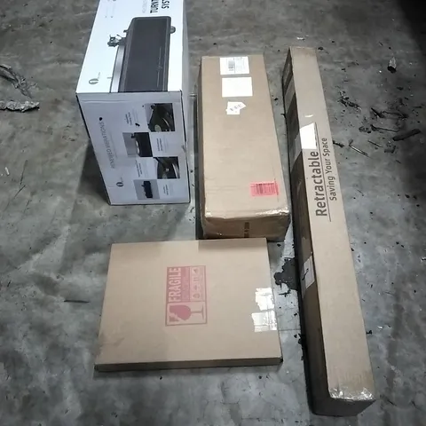 PALLET OF HOUSEHOLD ITEMS TO INCLUDE TURNTABLE SYSTEM, CLOTHES AIRER, RETRACTABLE GATE,MIRROR AND OTHER ASSORTED ITEMS...