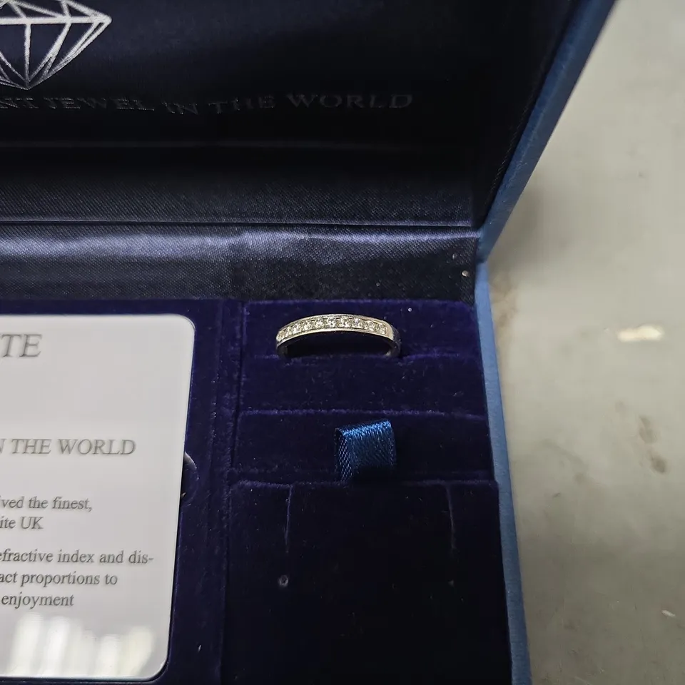 MOISSANITE 33 POINT MOISSANITE 9 CARAT WHITE GOLD CHANNEL SET ETERNITY RING - SIZE UNSPECIFIED