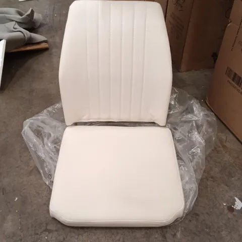 BOXED FAUX LEATHER DINING CHAIRS (SET OF 2) - WHITE/BLACK LEGS (1 BOX)