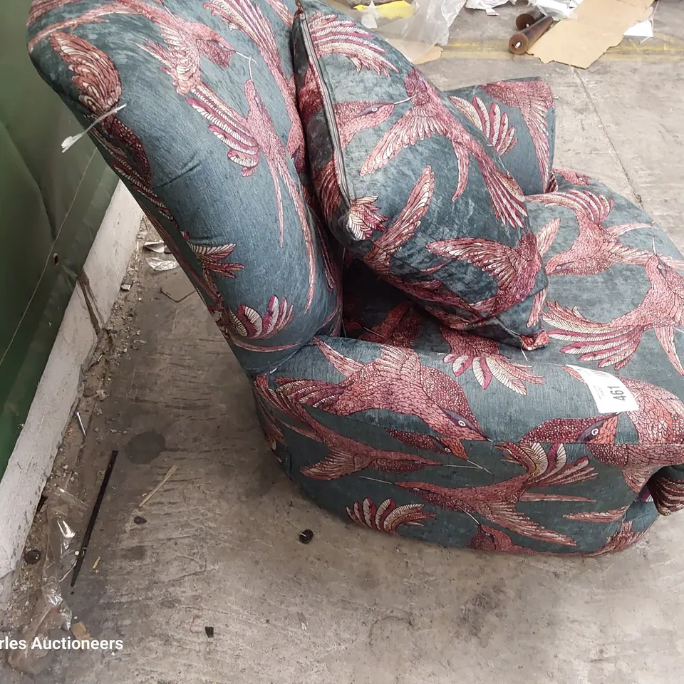 QUALITY BRITISH DESIGNER LOUNGE Co. OCCASIONAL CHAIR BIRD OF PARADISE FABRIC