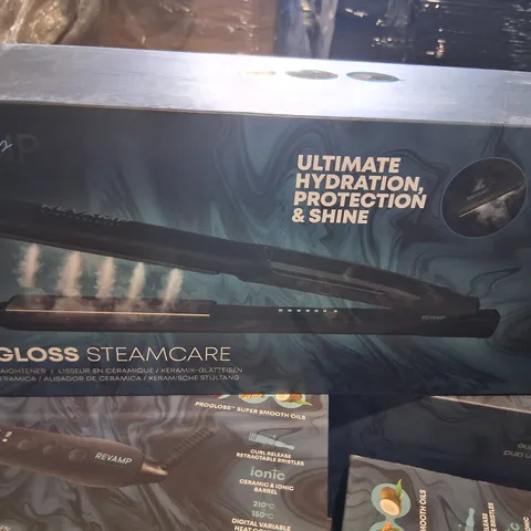 BOXED REVAMP PROFESSIONAL PROGLOSS STEAMCARE CERAMIC STRAIGHTENER ST-1600-GB