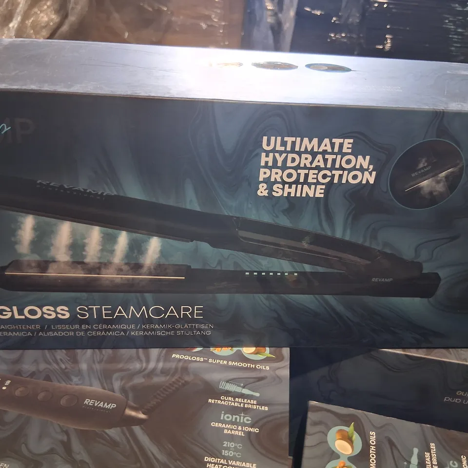 BOXED REVAMP PROFESSIONAL PROGLOSS STEAMCARE CERAMIC STRAIGHTENER ST-1600-GB