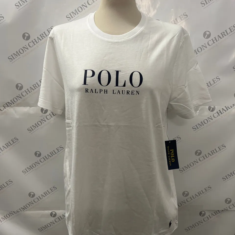 RALPH LAUREN SHORT SLEEVED T SHIRT IN WHITE SIZE S