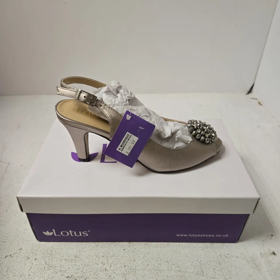 LOTUS ELODIE PEWTER METALLIC HIGH HEELED SANDAL – UK4