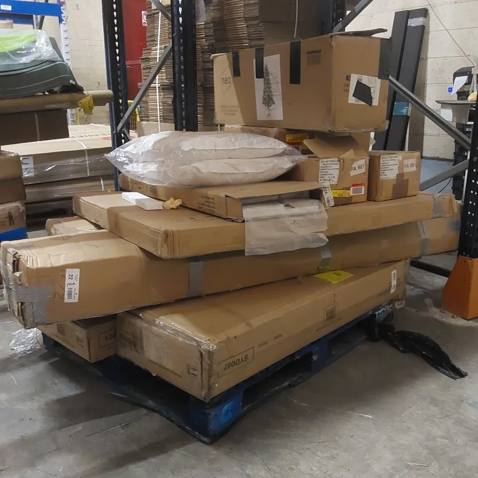PALLET OF ASSORTED FURNITURE PARTS/CONSUMER PRODUCTS ECT