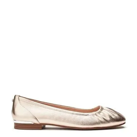 BOXED PAIR OF MODA IN PELLA FREESIA ROSE GOLD LEATHER FLAT SHOES - SIZE 40