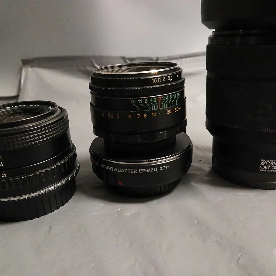 LOT OF 3 ASSORTED CAMERA LENS TO INCLUDE SONY, VILTROX AND EXAKTA