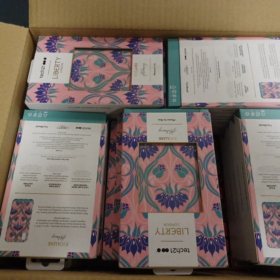 LOT OF 20 X TECH21 PURE PRINT LIBERTY LONDON IPHONE XS MAX CASE - CHRISTELLE RED - 56 X TECH21 LUXE LIBERTY HARDSHELL CASE FOR IPHONE XS MAX - PINK