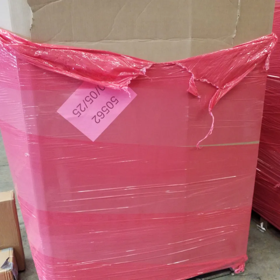PALLET CONTAINING ASSORTED PRODUCTS INCLUDING SMART IRONING BOARD, PLAYPEN, PORTABLE ICE BATHTUB & FIBER GLASS RENDER MESH