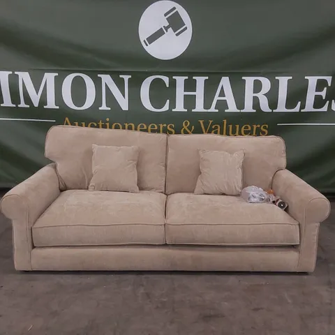 QUALITY DESIGNER WILLIAM 3 SEATER FABRIC UPHOLSTERED CUDDLER SOFA