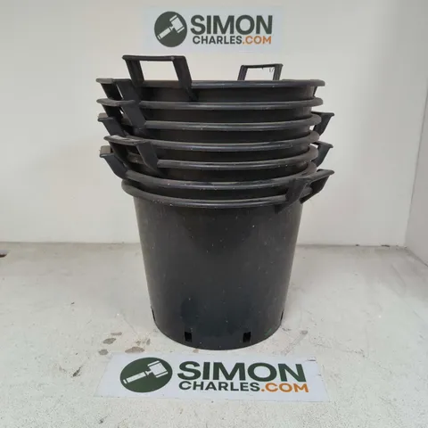 7 PLASTIC BINS WITH HANDLES