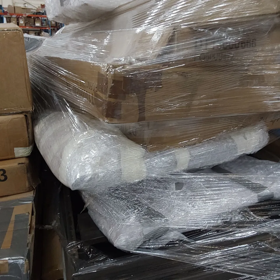 PALLET OF ASSORTED BOXED DINING TABLE PARTS 