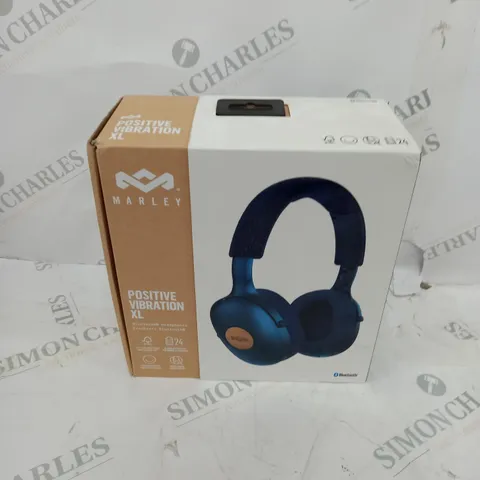 MARLEY POSITIVE VIBRATION XL BLUETOOTH HEADPHONES IN BLUE