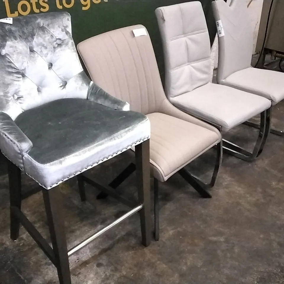 DESIGNER SET OF 4 ASSORTED DINING CHAIRS