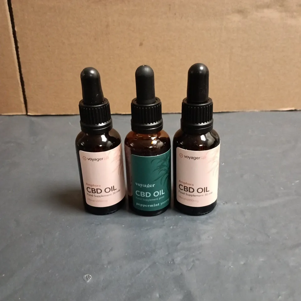 3 X VOYAGER CBD OIL PRODUCTS TO INCLUDE PEPPERMINT 3000G