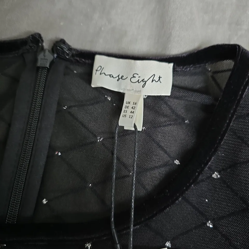 PHASE EIGHT AMBEROSE DRESS IN BLACK - UK 16