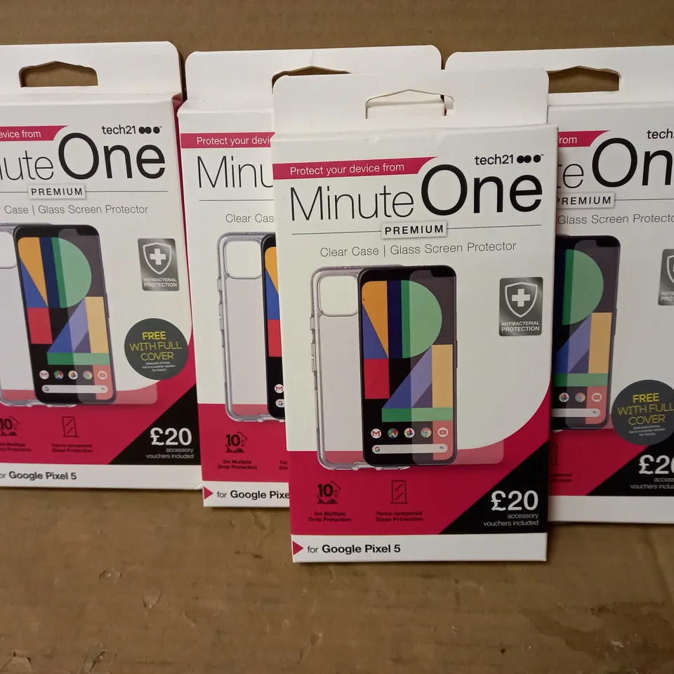 LOT OF 4 MINUTE ONE CLEAR CASES FOR GOOGLE PIXEL 5